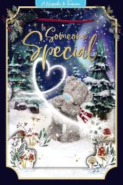 Opakowanie Kartka świąteczna 3D - Miś z białym sercem