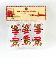 Opakowanie Klamerki ozdobne zimowe Miś 6szt