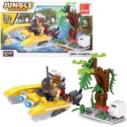 Opakowanie Klocki motorówka dżungla 130 elementów
