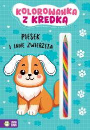 Okładka książki Kolorowanka z kredką. Piesek i inne zwierzęta
