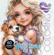 Opakowanie Kolorowanka z naklejkami 200x200 Przytulanie pies