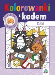 Okładka książki Kolorowanki z kodem. Kotki
