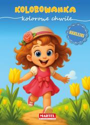 Kolorowe chwile. Kolorowanka z naklejkami. Autor: Natasza Korpik. Dadada.pl Okładka książki Kolorowe chwile. Kolorowanka z naklejkami