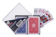 Komplet 2 talii kart w etui 100% platik 4 index. Wydawca: Quint. Dadada.pl Opakowanie Komplet 2 talii kart w etui 100% platik 4 index