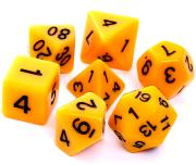 Opakowanie Komplet kości REBEL RPG - Matowe - Żółte