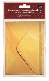 Opakowanie Koperty podarunkowe Christmas Gold 22x11cm 5szt