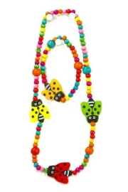 Opakowanie Korale i Bransoletka drewniane Motylki