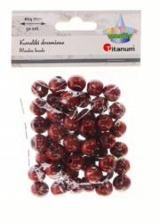 Koraliki drewniane brązowe 50szt. Wydawca: Titanum. Dadada.pl Opakowanie Koraliki drewniane brązowe 50szt