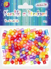 Opakowanie Koraliki plastikowe z literkami 6x6mm 25g