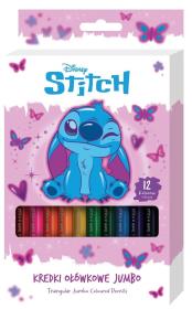 Opakowanie Kredki ołówkowe trójkątne Jumbo Stitch 12 kolorów