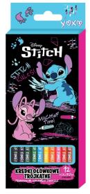 Opakowanie Kredki ołówkowe trójkątne Stitch Black 12 kolorów
