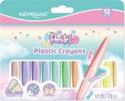 Kredki świecowe KEYROAD pastelowe dwustronne plastikowe 12 kolorów. Wydawca: Keyroad. Dadada.pl Opakowanie Kredki świecowe KEYROAD pastelowe dwustronne plastikowe 12 kolorów