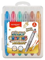 Kredki żelowe KEYROAD Metallic 6 kolorów. Wydawca: Keyroad. Dadada.pl Opakowanie Kredki żelowe KEYROAD Metallic 6 kolorów