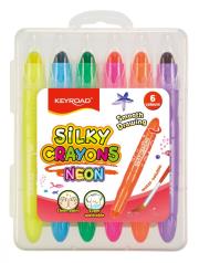 Kredki żelowe KEYROAD Neon 6 kolorów. Wydawca: Keyroad. Dadada.pl Opakowanie Kredki żelowe KEYROAD Neon 6 kolorów