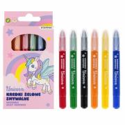 Opakowanie Kredki zmywalne 6 kolorów Unicorn
