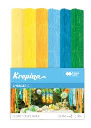 Opakowanie Krepina marszczona Energetic  25x100cm 6 kolorów Happy Color