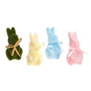 Opakowanie Króliki flokowane Pastelowe 10,5cm 4szt.