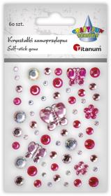 Opakowanie Kryształki samoprzylepne mix tonacja różowa 60szt
