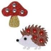 Opakowanie Kryształki samoprzylepne muchomorki i jeże 8szt