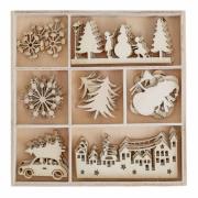 Kształty z drewna zimowe miasteczk, 35szt. Wydawca: Dalprint. Dadada.pl Opakowanie Kształty z drewna zimowe miasteczk, 35szt