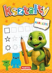 Kształty z naklejkami. Autor: Wiktoria Kohnke. Dadada.pl Okładka książki Kształty z naklejkami