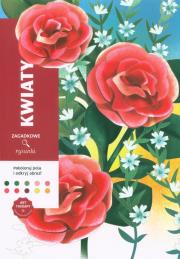 Okładka książki Kwiaty. Art therapy. Kolorowanka antystresowa. Zagadkowe rysunki