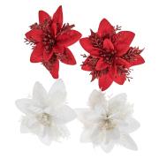 Kwiaty poinsecji białe, czerwone 14cm 4szt. Wydawca: Dalprint. Dadada.pl Opakowanie Kwiaty poinsecji białe, czerwone 14cm 4szt