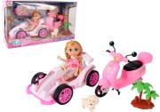Opakowanie Laleczka z pojazdami bolid i skuter