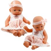 Opakowanie Lalka bobas w różowej sukience z koronką
