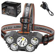 Opakowanie Latarka czołowa LED 5 diod czujnik ruchu 4 tryby