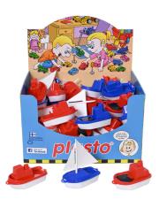 Łódka 11cm w displayu, 2 kolory niebieski/czerwony PLASTO. Wydawca: Tactic. Dadada.pl Opakowanie Łódka 11cm w displayu, 2 kolory niebieski/czerwony PLASTO