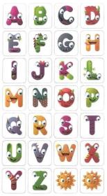 Opakowanie Magnesy 28szt Litery