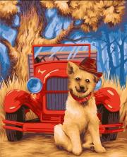 Opakowanie Malowanie po numerach 40x50cm Piesek w kapeluszu