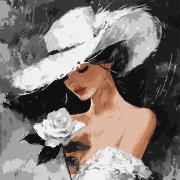 Opakowanie Malowanie po numerach - Biała róża 40x40cm