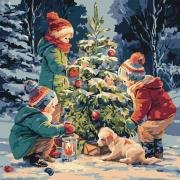 Opakowanie Malowanie po numerach -Choinka przyjaźni 4040cm