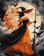 Malowanie po numerach - Czarownica przy księżycu. Wydawca: Ideyka. Dadada.pl Opakowanie Malowanie po numerach - Czarownica przy księżycu