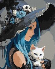 Malowanie po numerach - Dziewczyna z Białym Kotem. Wydawca: Ideyka. Dadada.pl Opakowanie Malowanie po numerach - Dziewczyna z Białym Kotem