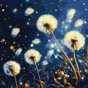 Malowanie po numerach - Fruwające mlecze 40x40cm. Wydawca: Ideyka. Dadada.pl Opakowanie Malowanie po numerach - Fruwające mlecze 40x40cm