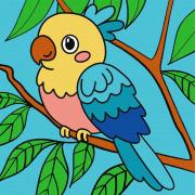 Opakowanie Malowanie po numerach - Jaskrawa papuga Kids