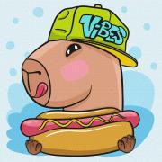 Opakowanie Malowanie po numerach - Kapibara i hot dog Kids