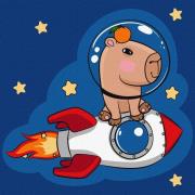 Malowanie po numerach - Kapibara w rakiecie 30x30. Wydawca: Ideyka. Dadada.pl Opakowanie Malowanie po numerach - Kapibara w rakiecie 30x30