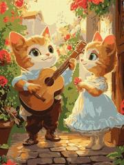 Malowanie po numerach - Kocie romanse 30x40cm. Wydawca: Ideyka. Dadada.pl Opakowanie Malowanie po numerach - Kocie romanse 30x40cm