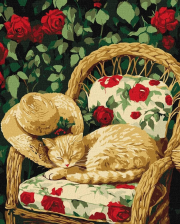 Opakowanie Malowanie po numerach - Kot w ogrodzie 30x40cm