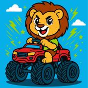 Opakowanie Malowanie po numerach - Lew w samochodzie Kid