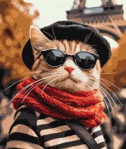 Opakowanie Malowanie po numerach - Puszysty w Paryżu 40x50cm