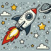 Opakowanie Malowanie po numerach - Rakieta kosmiczna Kids