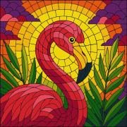 Malowanie po numerach - Witraż. Flaming 30x30cm. Wydawca: Ideyka. Dadada.pl Opakowanie Malowanie po numerach - Witraż. Flaming 30x30cm