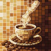 Malowanie po numerach - Witraż. Kawa 30x30cm. Wydawca: Ideyka. Dadada.pl Opakowanie Malowanie po numerach - Witraż. Kawa 30x30cm