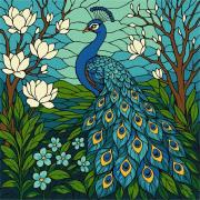 Opakowanie Malowanie po numerach - Witraż. Paw 30x30cm