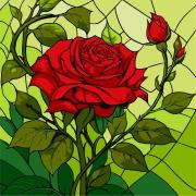 Malowanie po numerach - Witraż. Róża 30x30cm. Wydawca: Ideyka. Dadada.pl Opakowanie Malowanie po numerach - Witraż. Róża 30x30cm